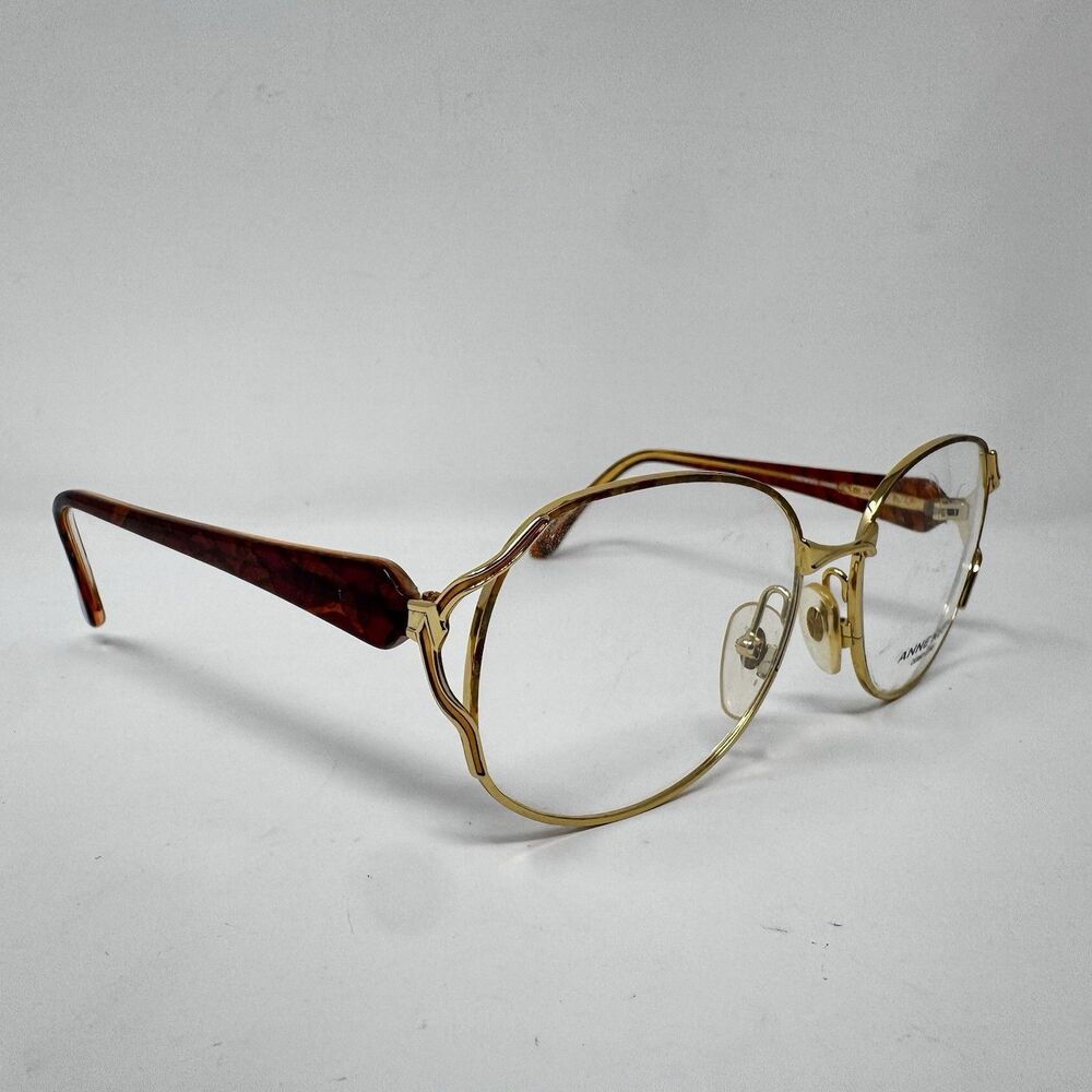Vintage Anne Klein Valeria 322 Gold Tortoise Eyeglass Frames 56-17-135 New - Picture 4 of 10
